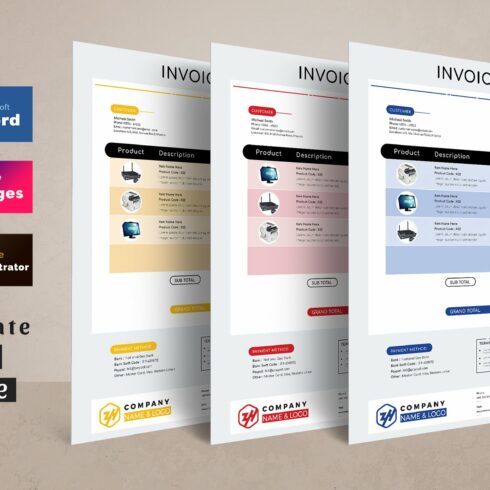 Invoice Template Ms Word Pages cover image.