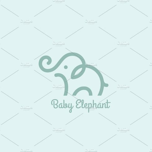 Baby Elephant Logo Template cover image.