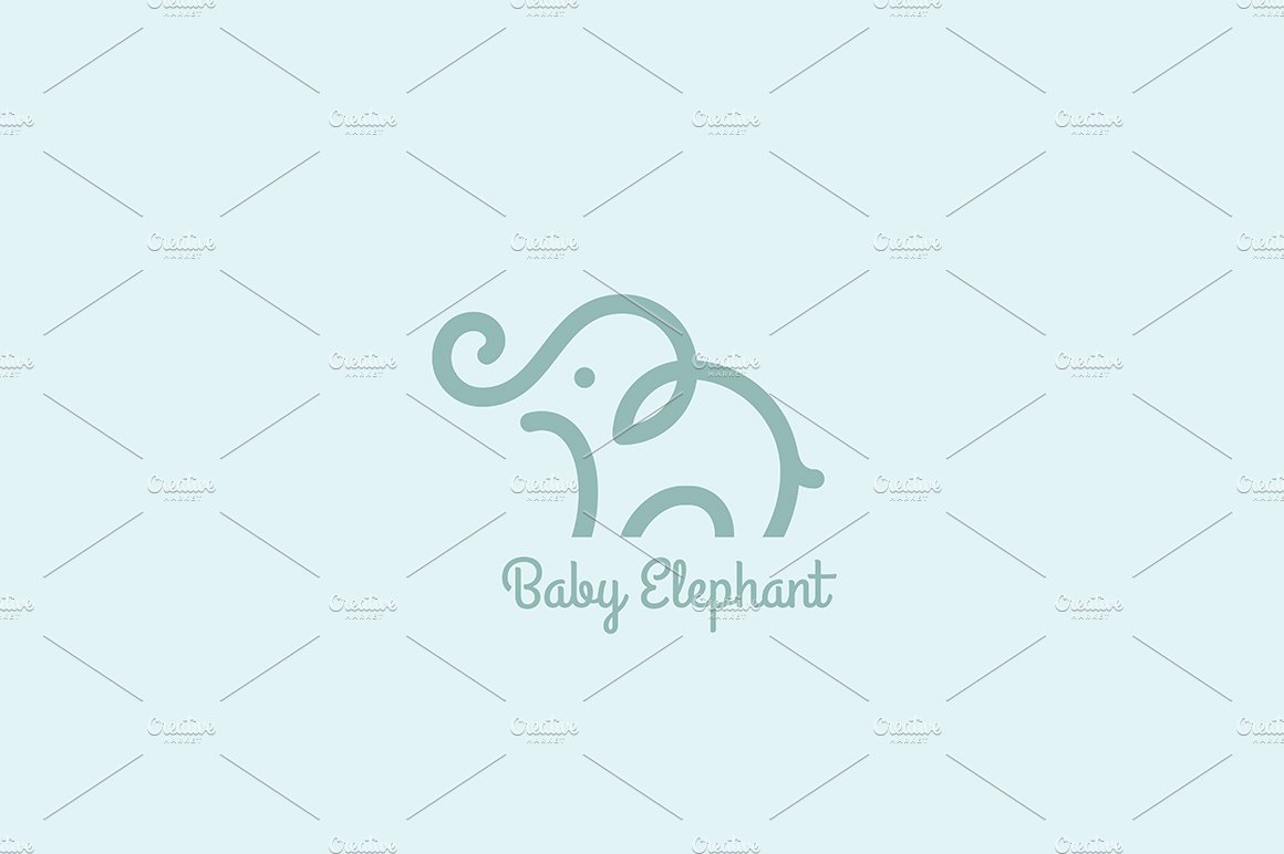 Baby Elephant Logo Template cover image.