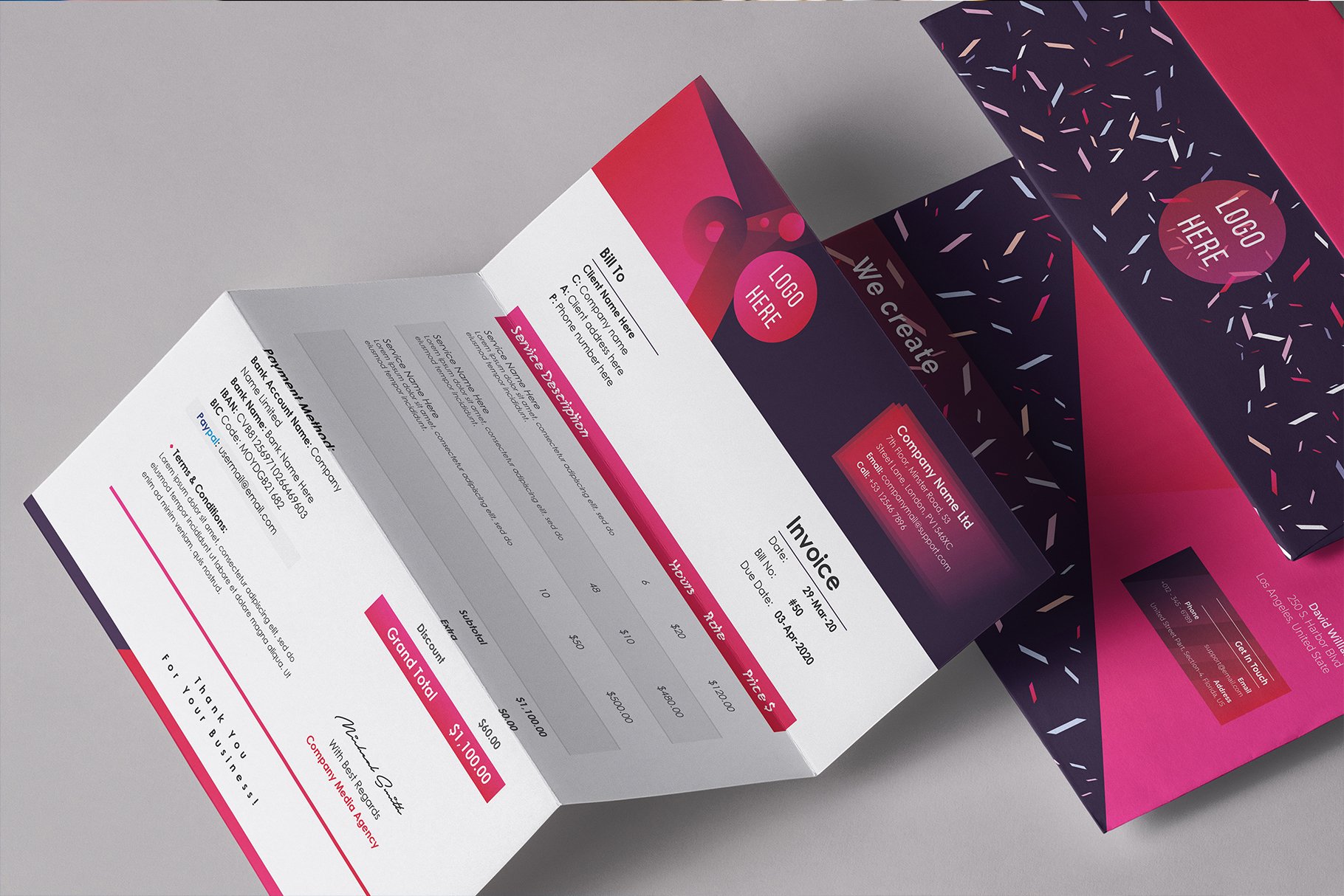 Modern Editable Invoice Template cover image.