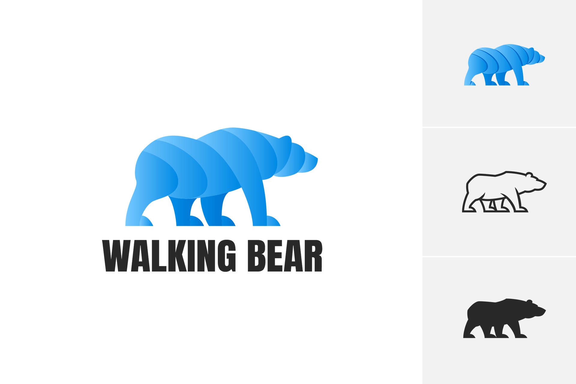 Walking Bear - Logo Template cover image.