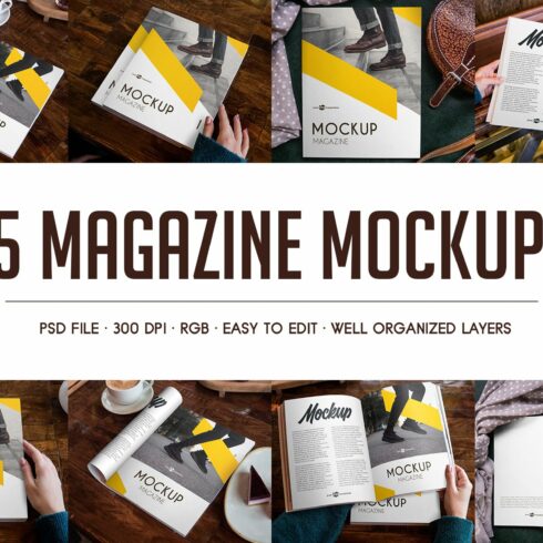 15 Magazine MockUps cover image.