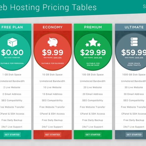 Insite Web Hosting Pricing Tables cover image.