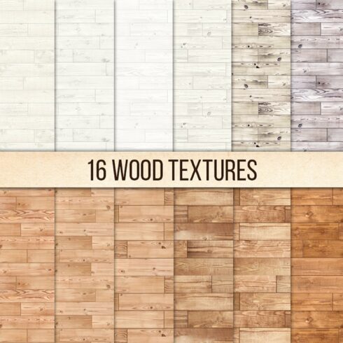 16 Wooden Background Textures Pack cover image.