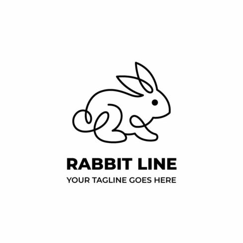 Monoline Rabbit Bunny Logo Template cover image.