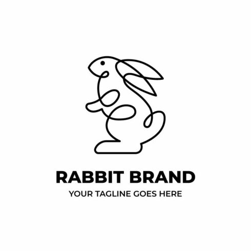 Simple Rabbit Bunny Logo Template cover image.