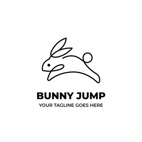 Monoline Rabbit Jump Logo Template cover image.