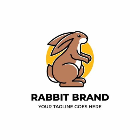 Brown Rabbit Cartoon Logo Template cover image.