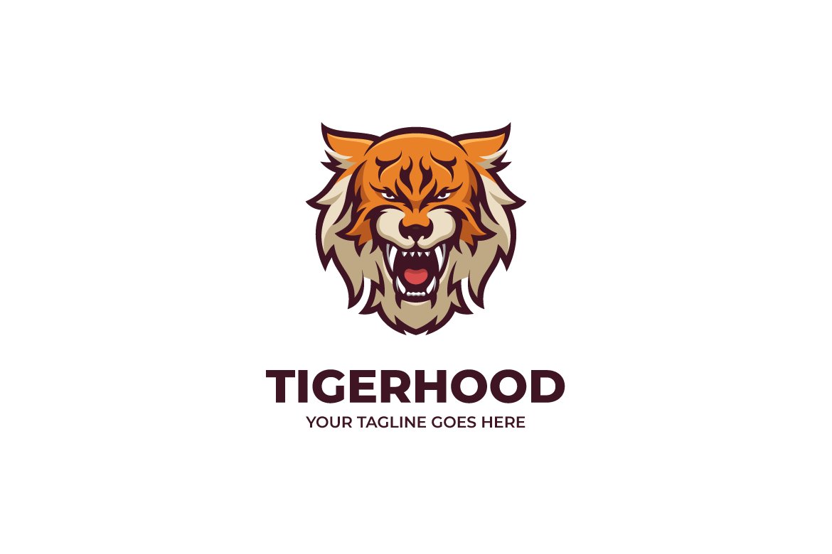 Angry Tiger Logo Template cover image.