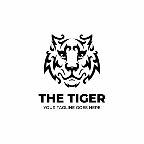Minimalist Tiger Head Logo Template cover image.