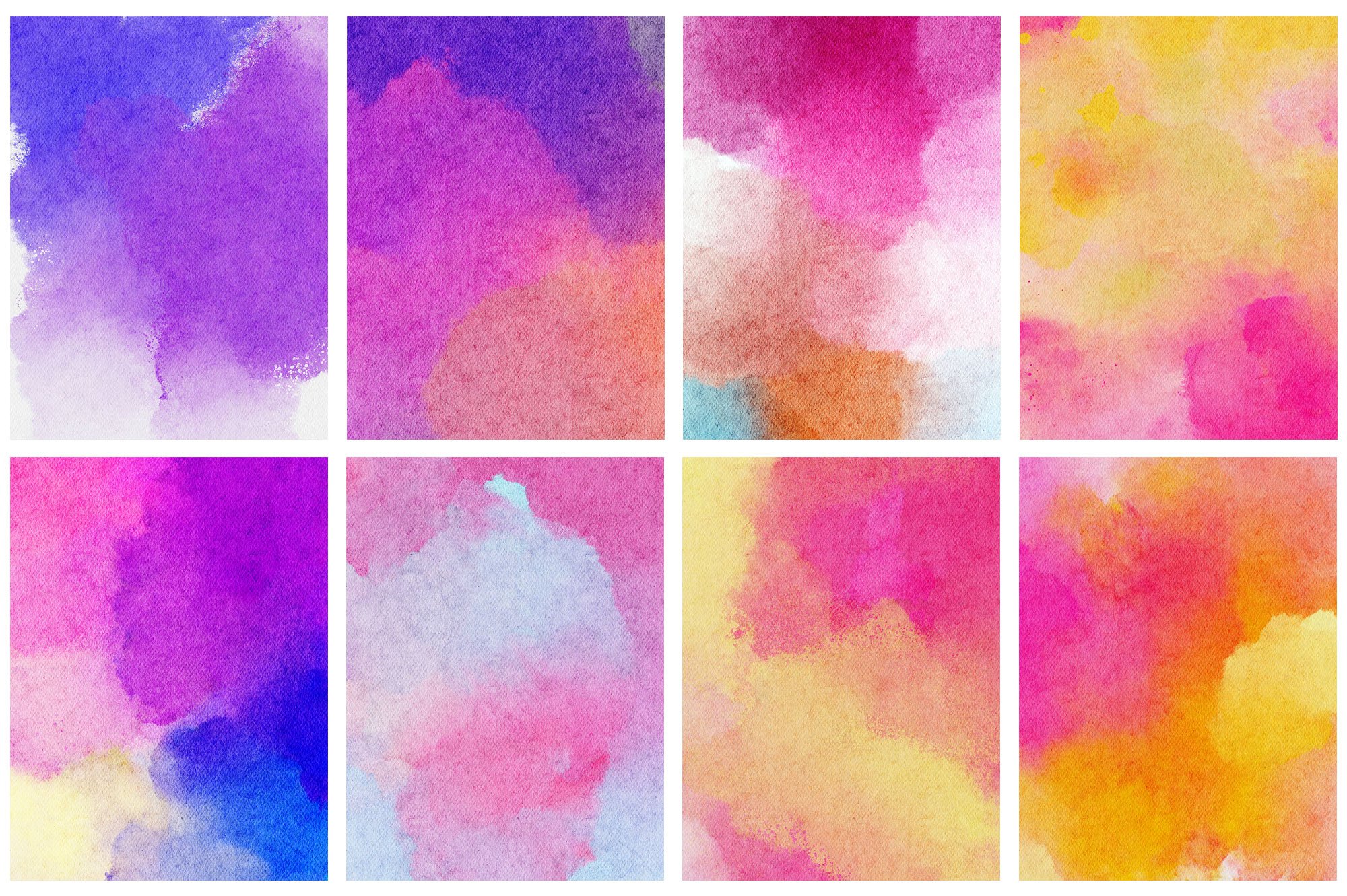 Hand drawn watercolor backgrounds preview image.