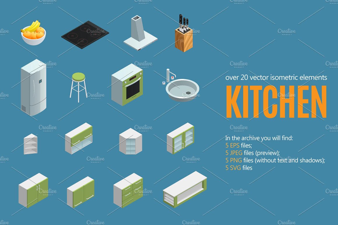 Kitchen Isometric Set cover image.
