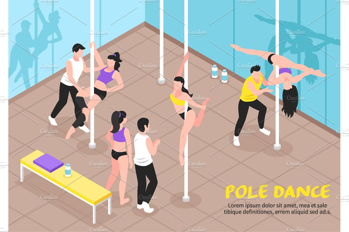 Pole Dance Isometric preview image.