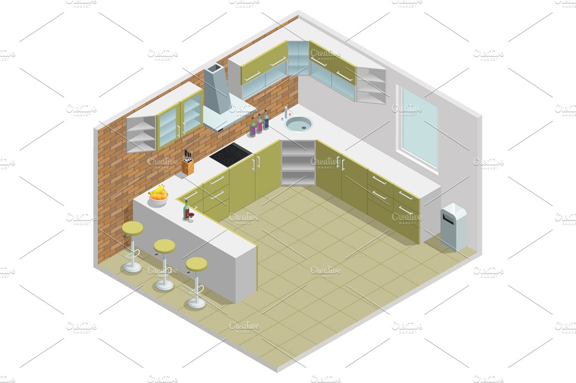 Kitchen Isometric Set preview image.