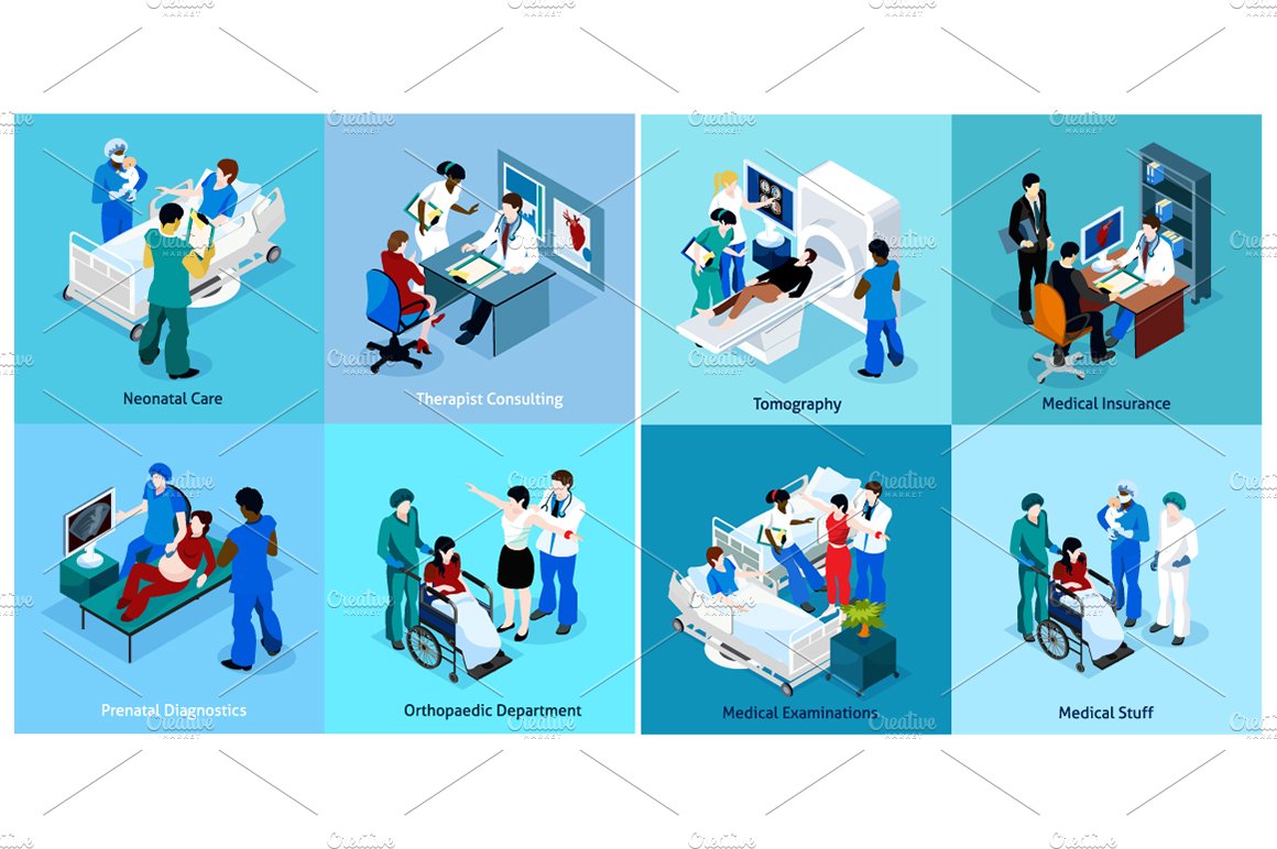 Hospital Isometric Set preview image.