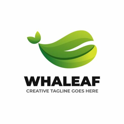Whale Leaf Gradient Logo Template cover image.