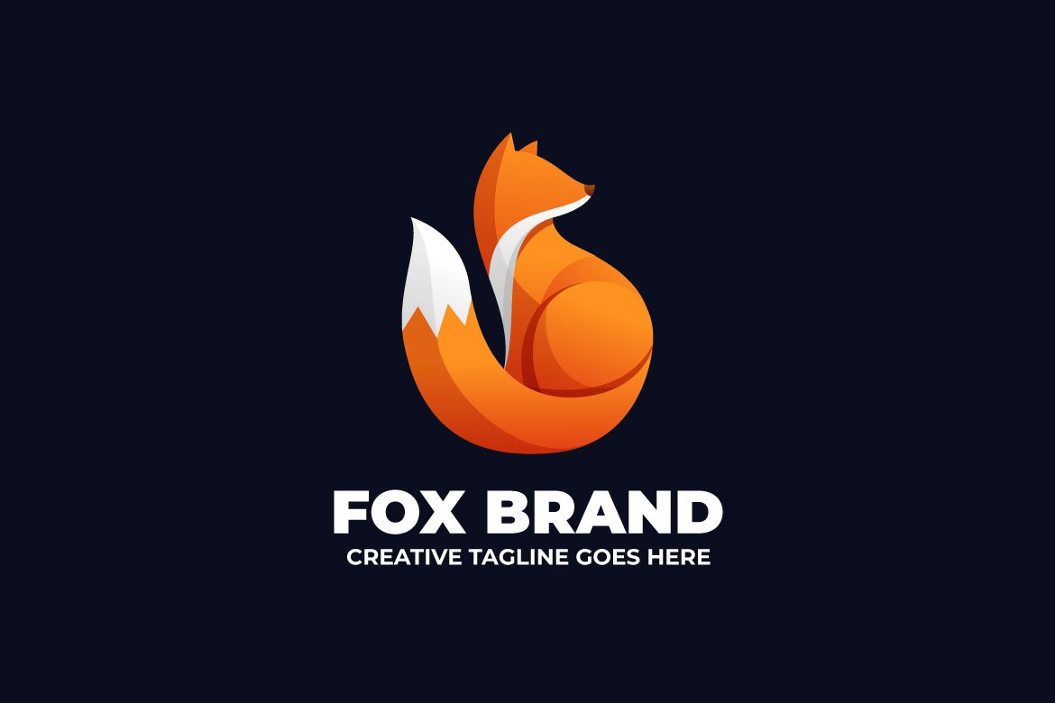 Fox Gradient Logo Design Template cover image.