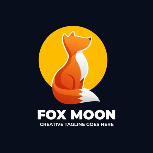 Fox Moon Gradient Logo Template cover image.