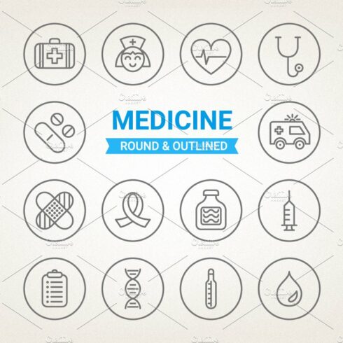 Circle medical icons cover image.