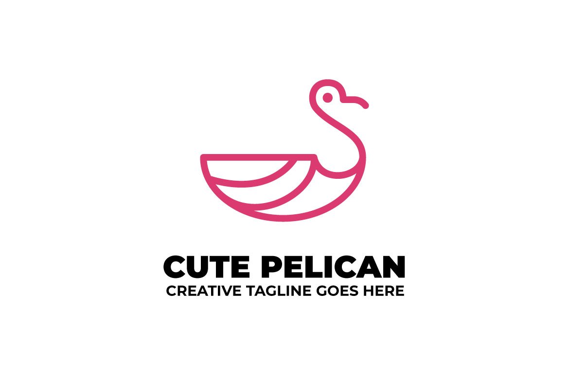 Pelican Monoline Logo  Template cover image.