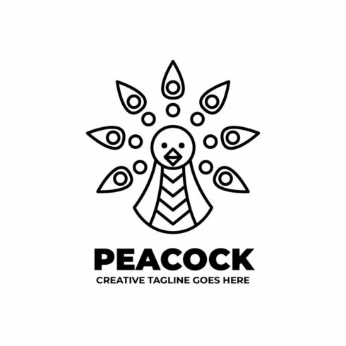 Peacock Monoline Logo Template cover image.
