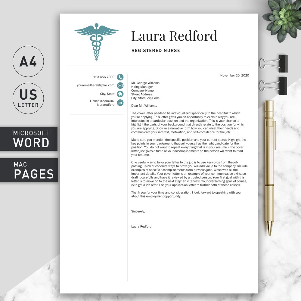 Professional resume template with a doctor's stethoscope.