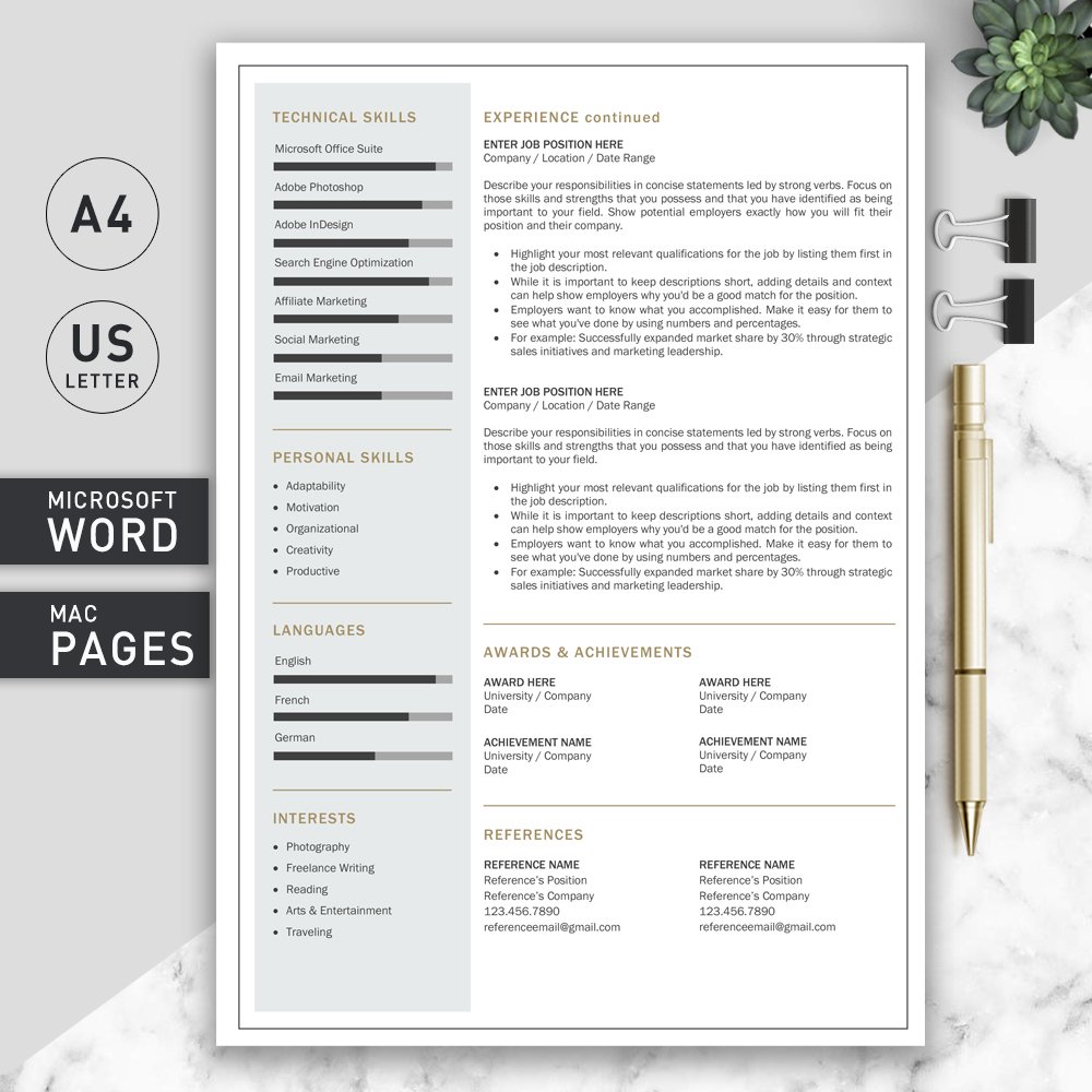 Resume Template | CV Template preview image.