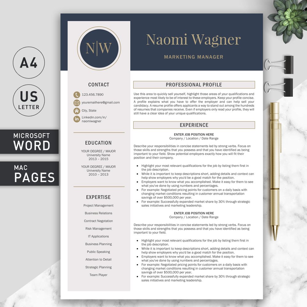 Resume Template / CV Template cover image.