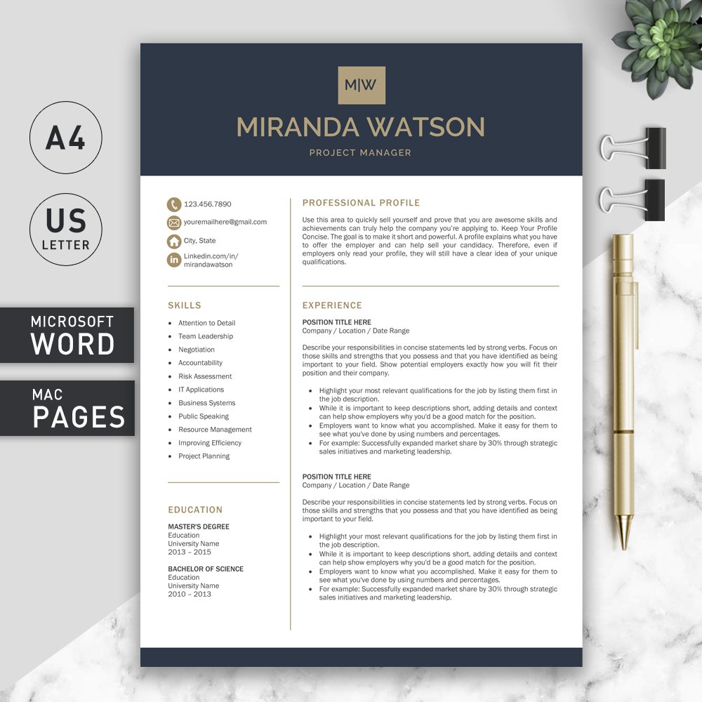 Resume Template | CV Template cover image.