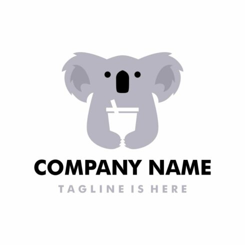 koala drink negative space logo cover image.