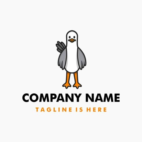 cute seagull cartoon logo cover image.