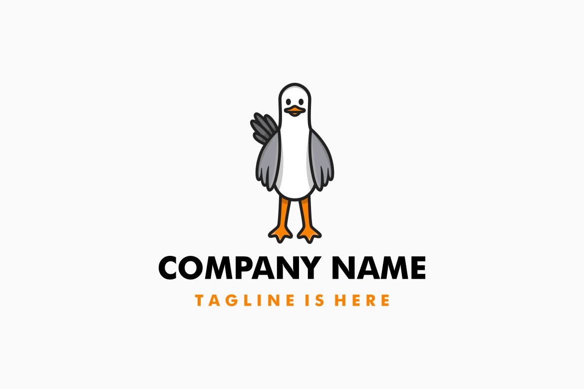cute seagull cartoon logo cover image.