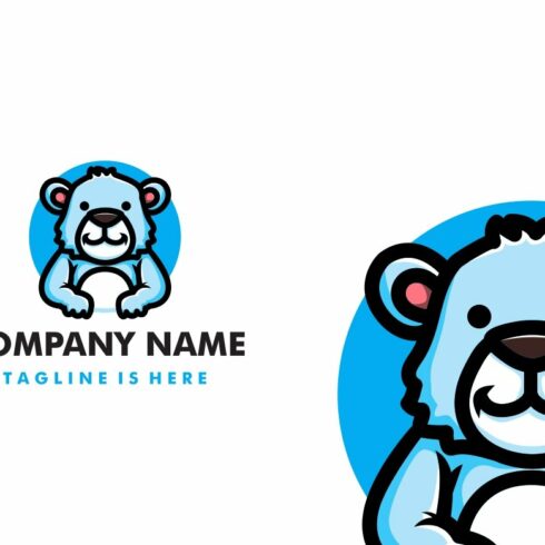 cute polar bear cartoon logo cover image.