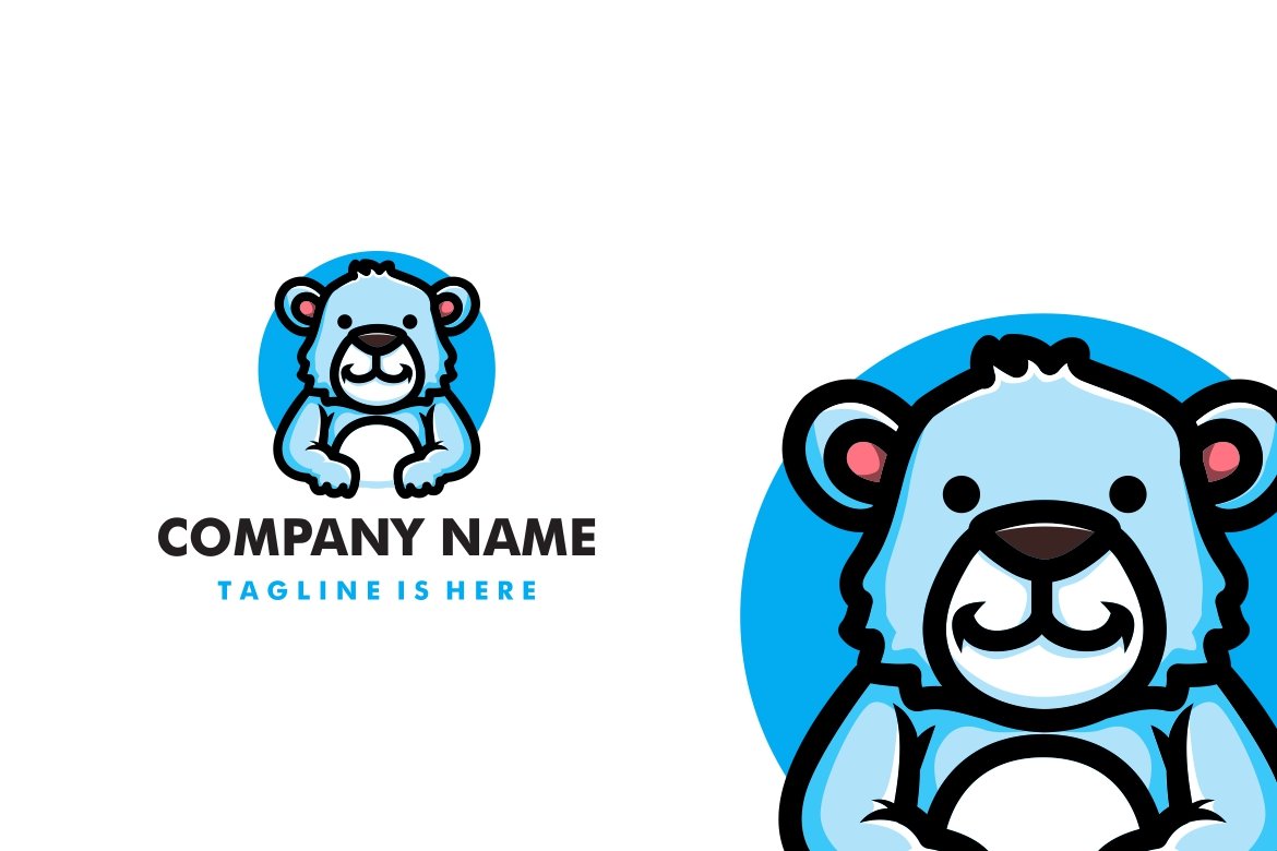 cute polar bear cartoon logo cover image.