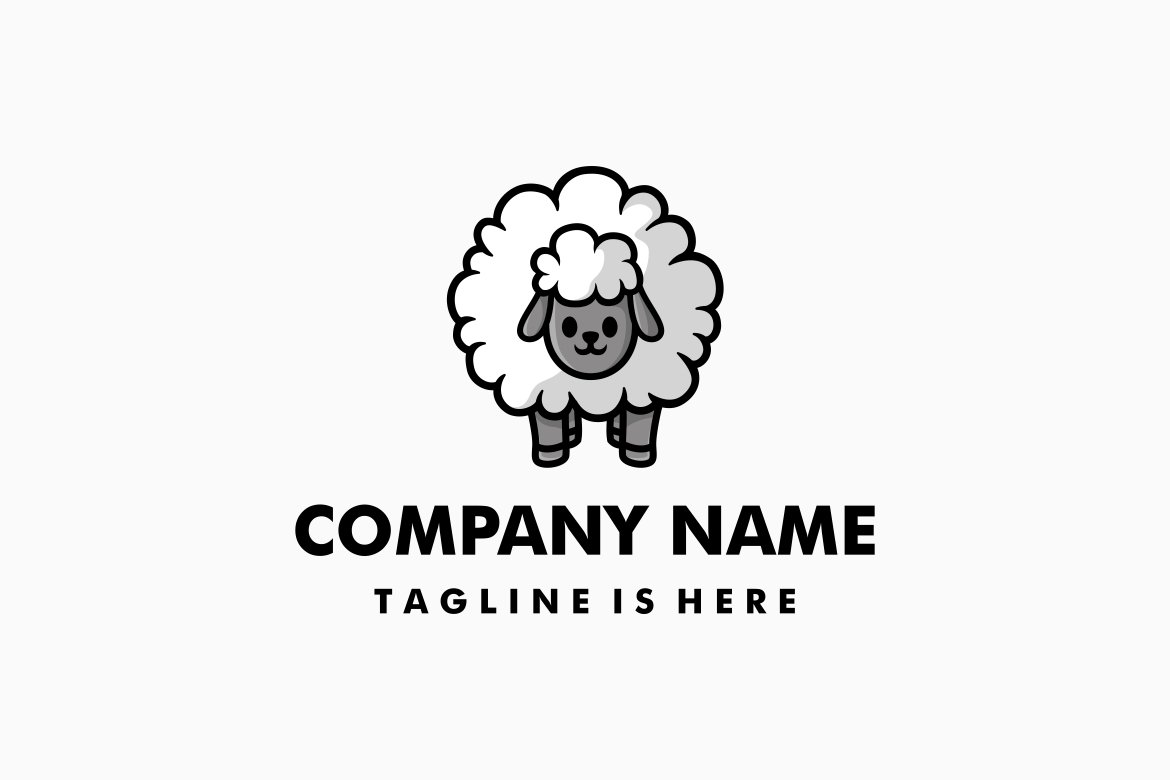 cute sheep cartoon logo cover image.