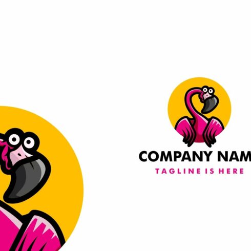 cute flamingo cartoon logo cover image.