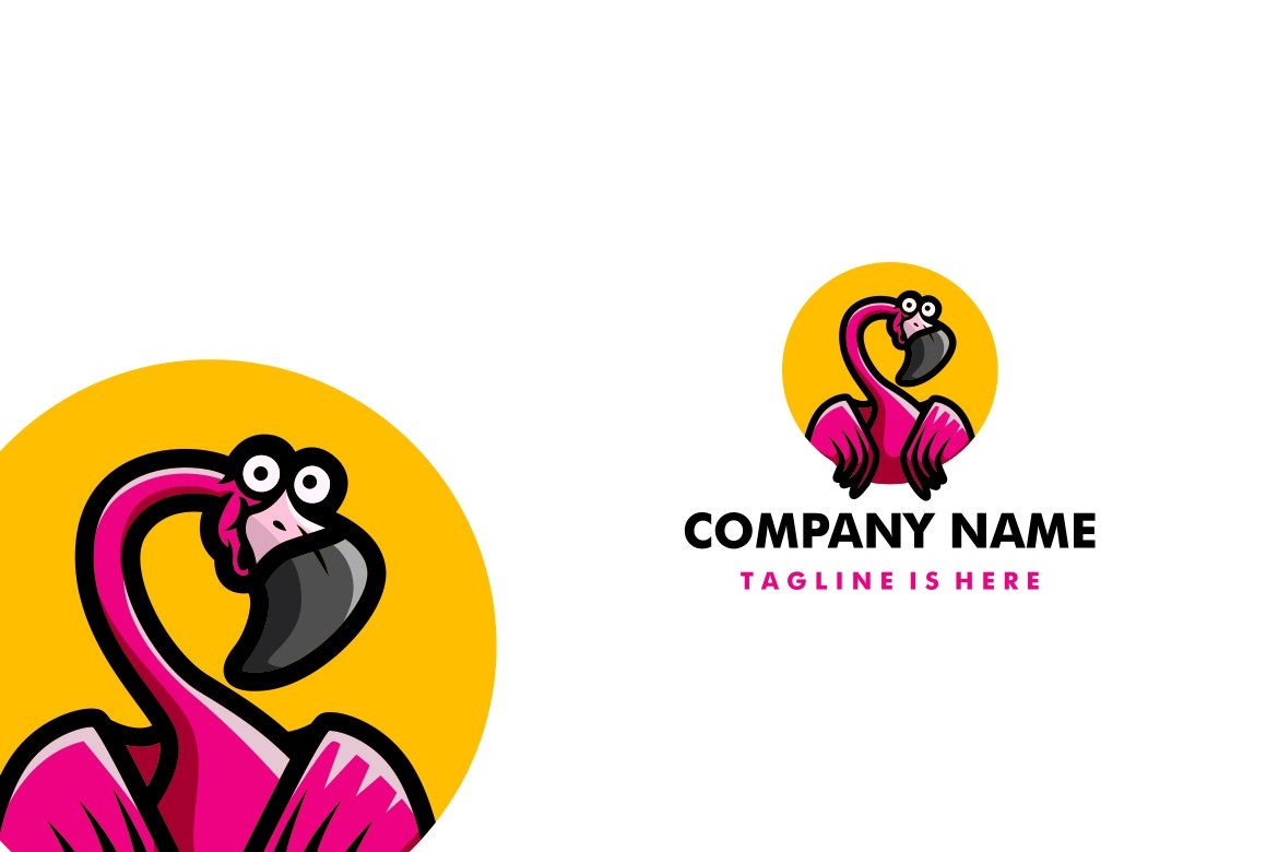 cute flamingo cartoon logo cover image.