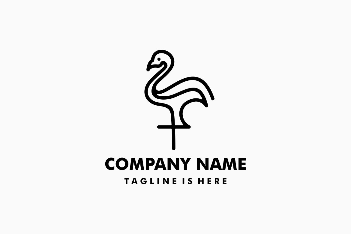 flamingo line outline logo cover image.