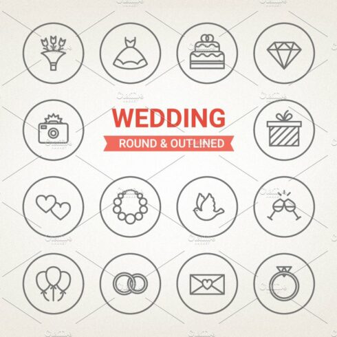 Circle wedding icons cover image.