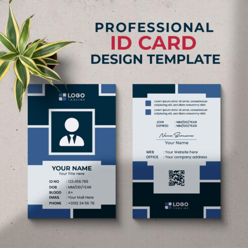 Professional Creative Modern Unique Id Card Design Template cover image.