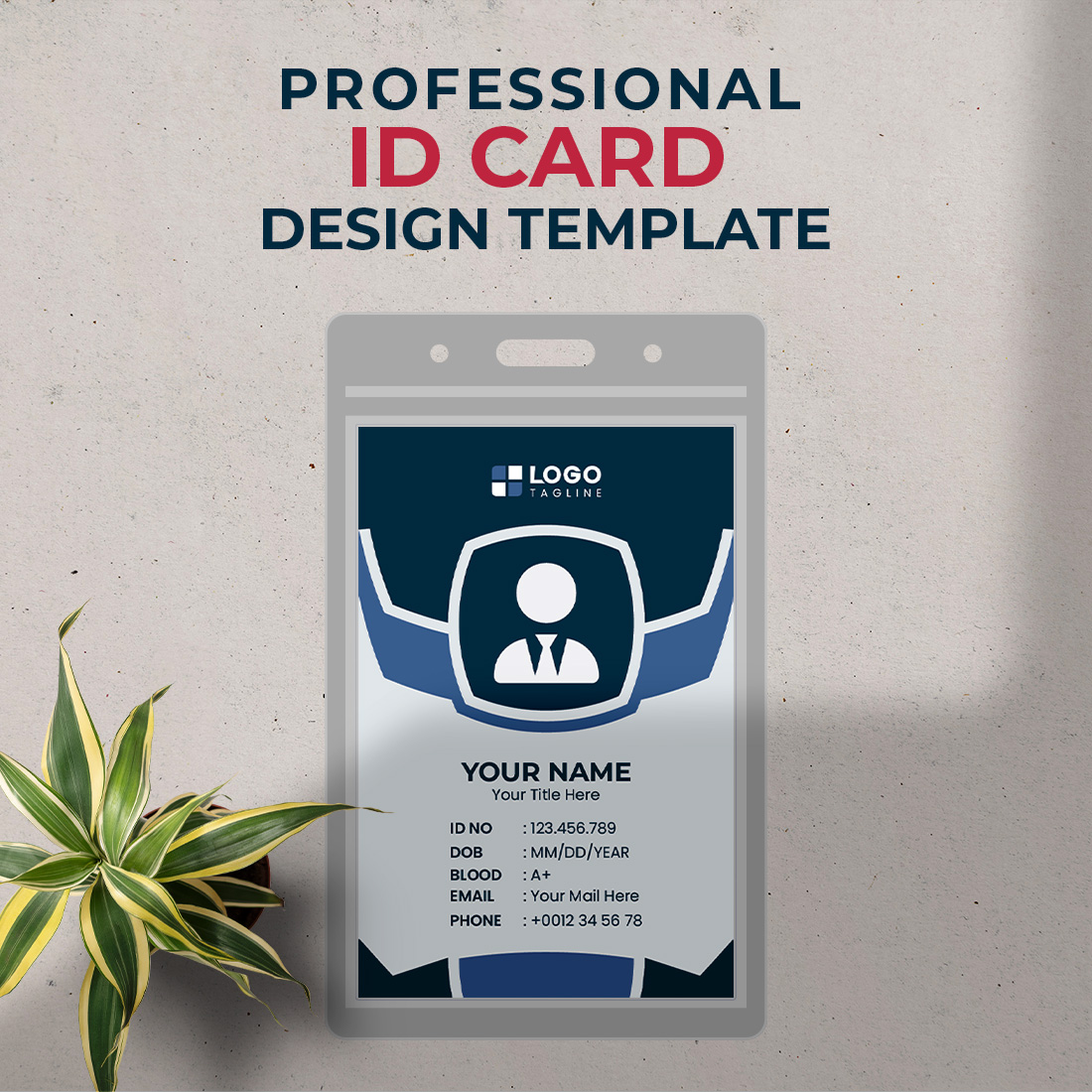 Professional Creative Modern Unique Id Card Design Template preview image.