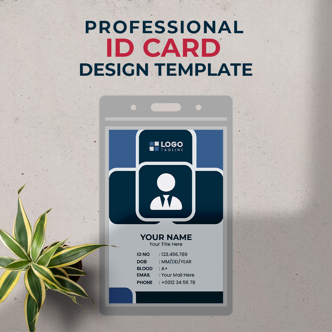 Professional Creative Modern Unique Id Card Design Template preview image.