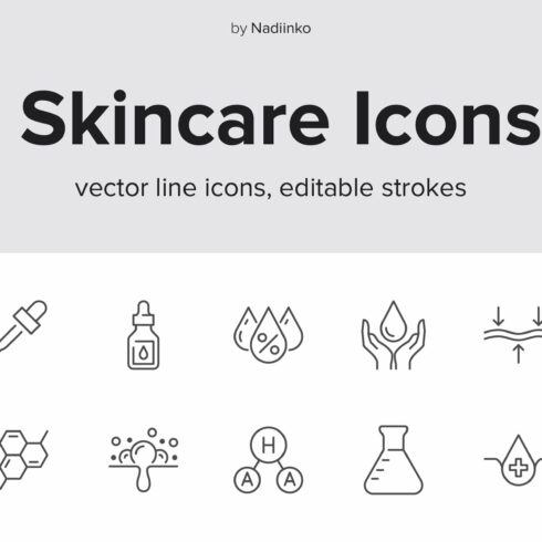 Skincare Line Icons cover image.