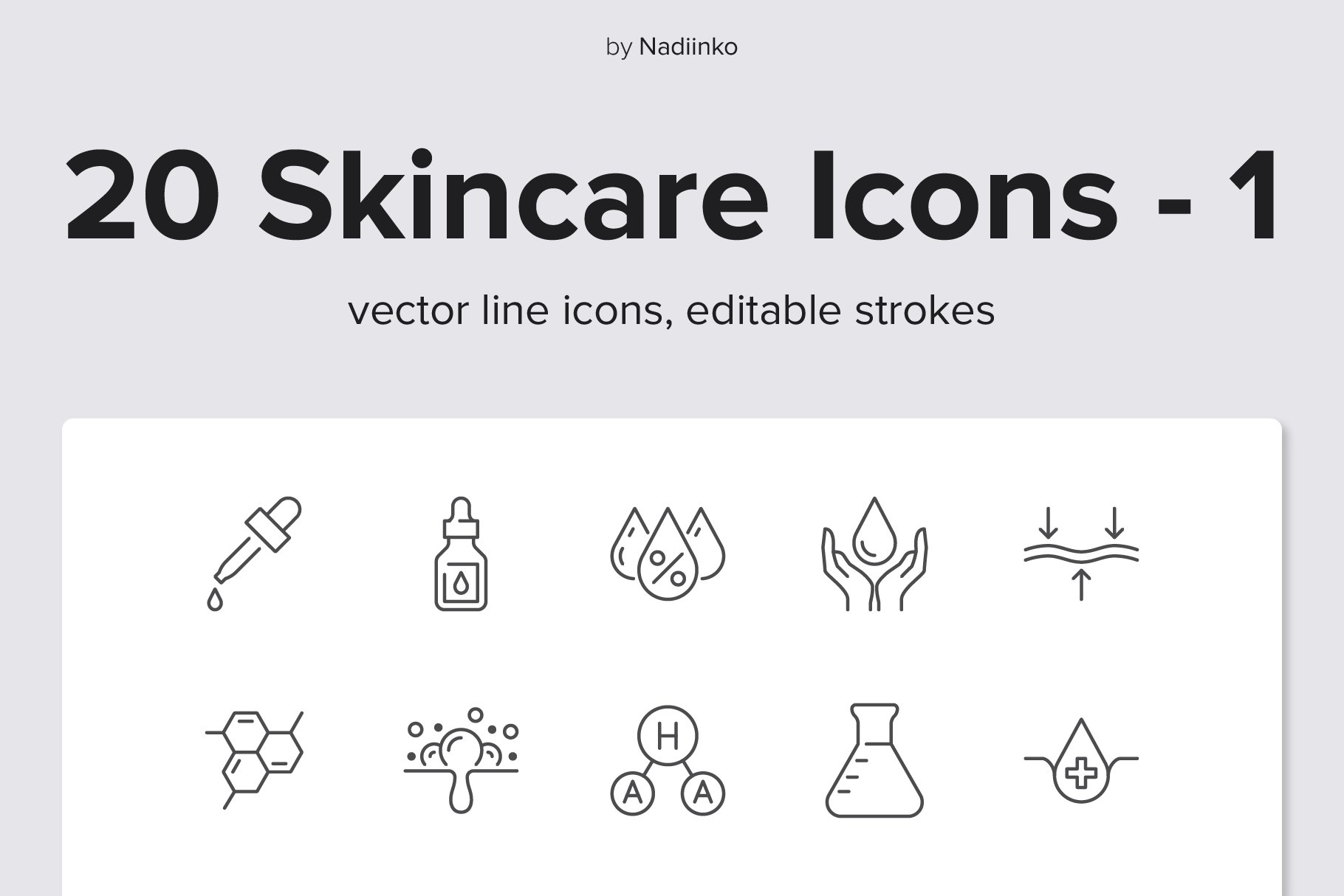 Skincare Line Icons cover image.
