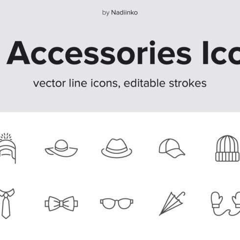 Accessories Line Icons cover image.