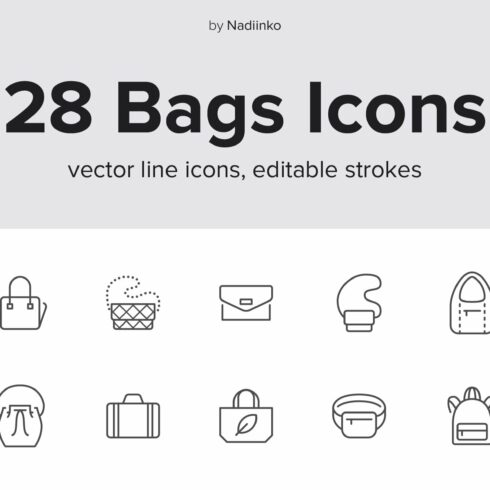 Bags Line Icons cover image.