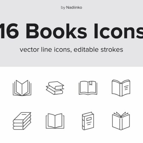 Books Line Icons cover image.