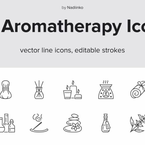 Aromatherapy Line Icons cover image.