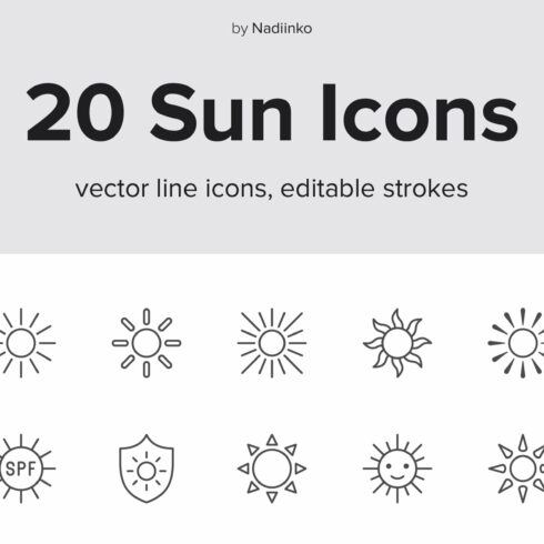 Sun Line Icons cover image.