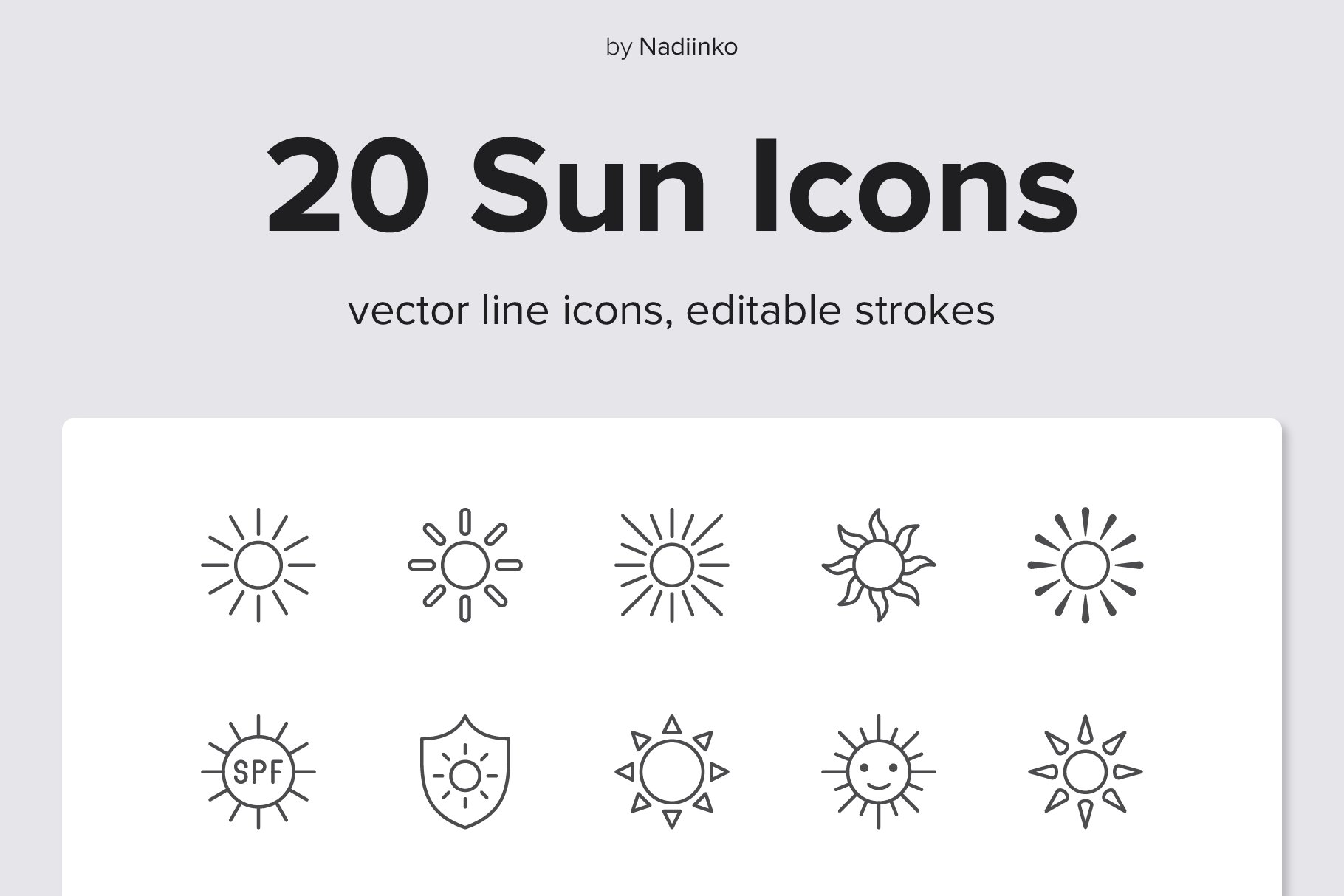 Sun Line Icons cover image.